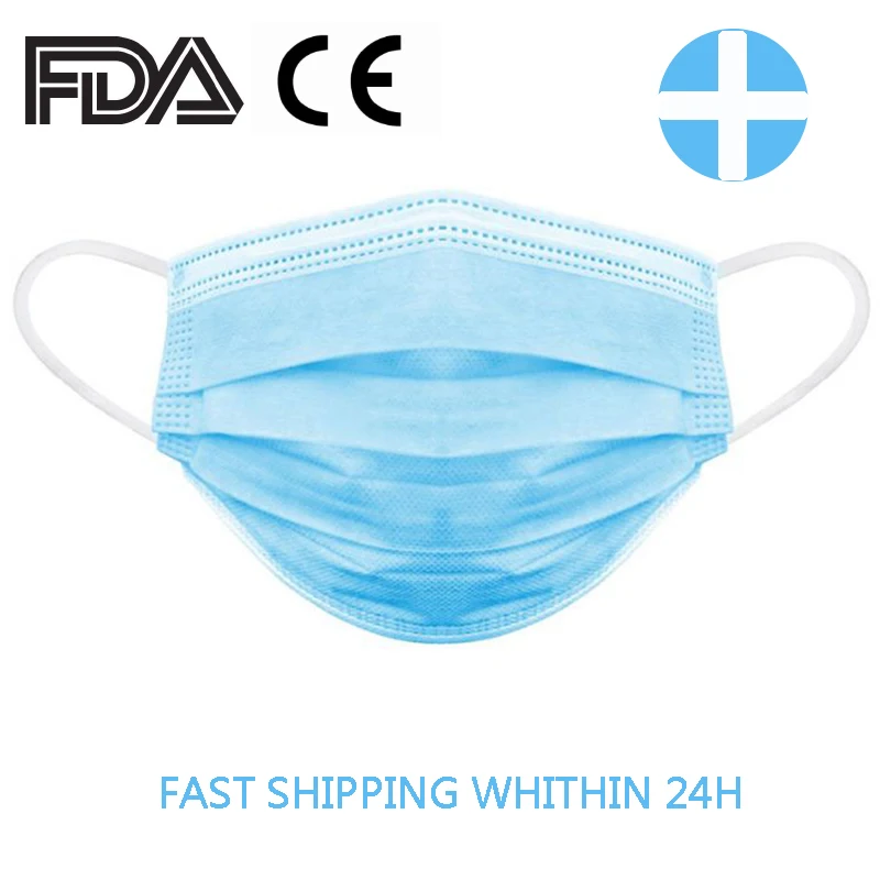

Disposable Face Masks Anti Dust Mouth Blue Face Mask Anti-Pollution 3 Layers Mask Filter Safety Meltblown Earloop Mouth Mask