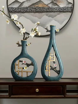 

New Chinese style living room wine cabinet decoration porch study creative decoration home decoration antique shelf soft decorat