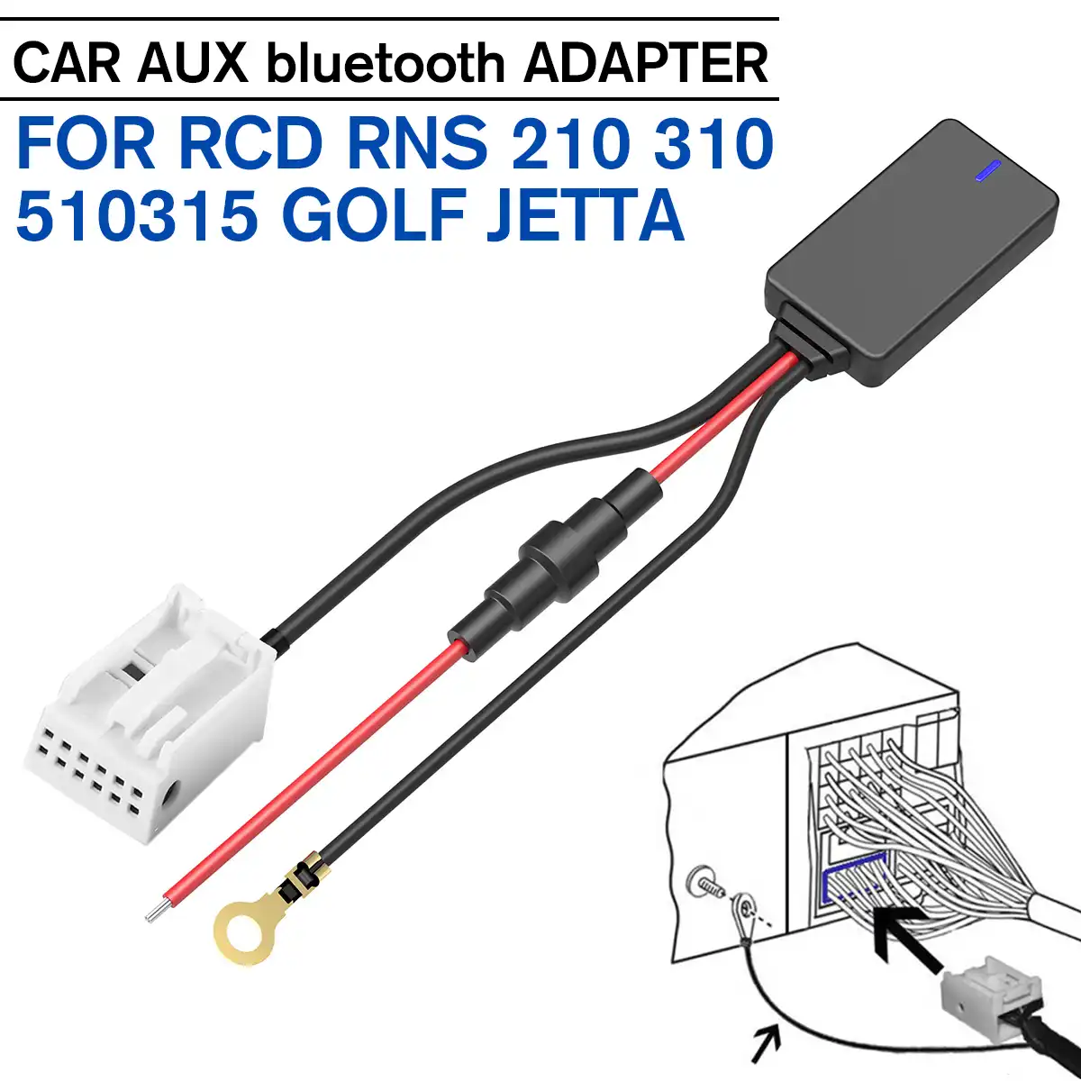 車auxケーブルbluetoothアダプタmp3 音楽ケーブルrcd Rns 210 310 510 315 Vwパサート用ゴルフトゥーランためr32 Bluetooth Car Kit Aliexpress
