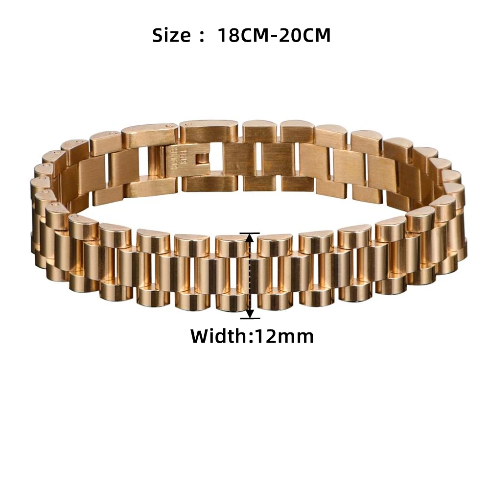 Ha55ab4c033044fed87d54b576da2eb581 Luxury Crown Roman Numeral Bracelet 12mm Watch Band Stainless Steel Dudes Rollie Hip Hop Macrame Bracelet Wristbands Men Jewelry