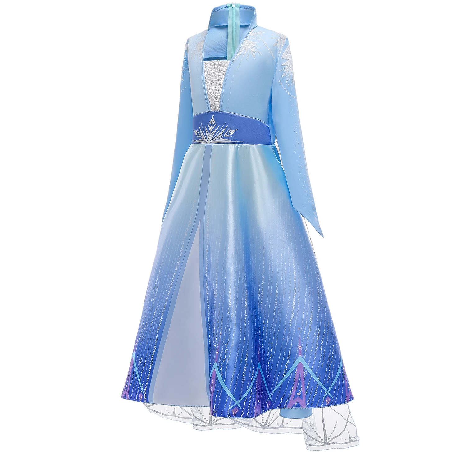 4-10 Years Fancy Cosplay Princess Dress Anna Elsa Kids Costume Snow Print Halloween Party Dress Vestidos Children Girls Clothing