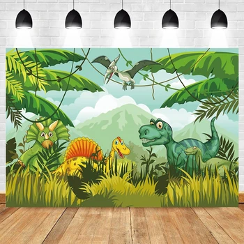 

Yeele Jungle Dinosaur Baby Birthday Portrait Cloth Photography Backgrounds Customized Photographic Backdrops For Photo Studio