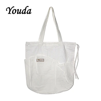 

Youda Korean Style Personality Drawstring Shoulder Bag Large Capacity Casual Cotton Crossbody Bags