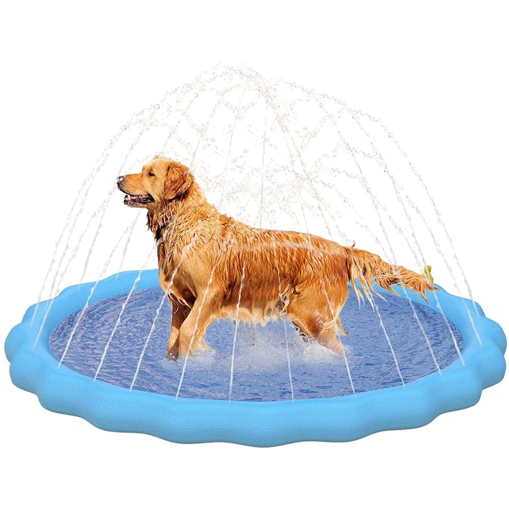 Splash Pad for Dogs Kids Sprinklers Mat Pet Summer Wading Pool Backyard