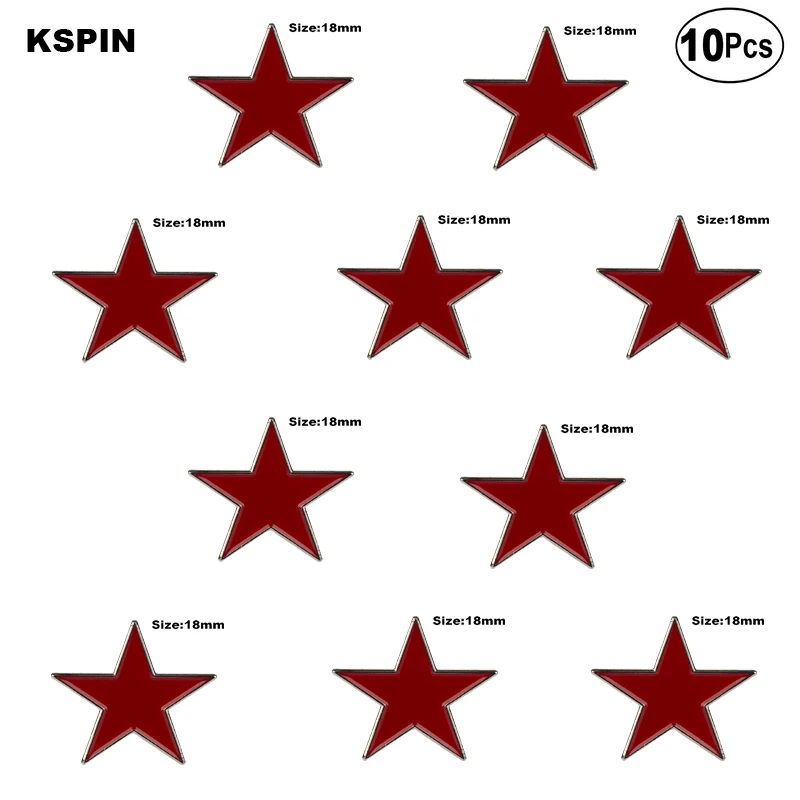 Red Star Lapel Pin Badge Flag badge Brooch Pins Badges 10Pcs a Lot | Дом и сад