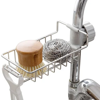 

Faucet Sponge Holder Sink Organizer Drainer Faucet Hanging Storage Rack for Bathroom Kitchen AIA99