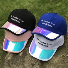 Женская и мужская бейсбольная Кепка из хлопка с вышитыми буквами, Harajuku, голографическая Радужная Лоскутная Кепка с козырьком в стиле хип-хоп, регулируемая бейсболка
