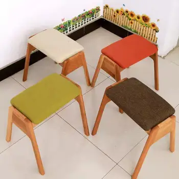 

Japanese-style White Oak Makeup Stool Pure Solid Wood Dressing Stool Nordic Simple Shoe Bench Footstool Special Environmental Pr