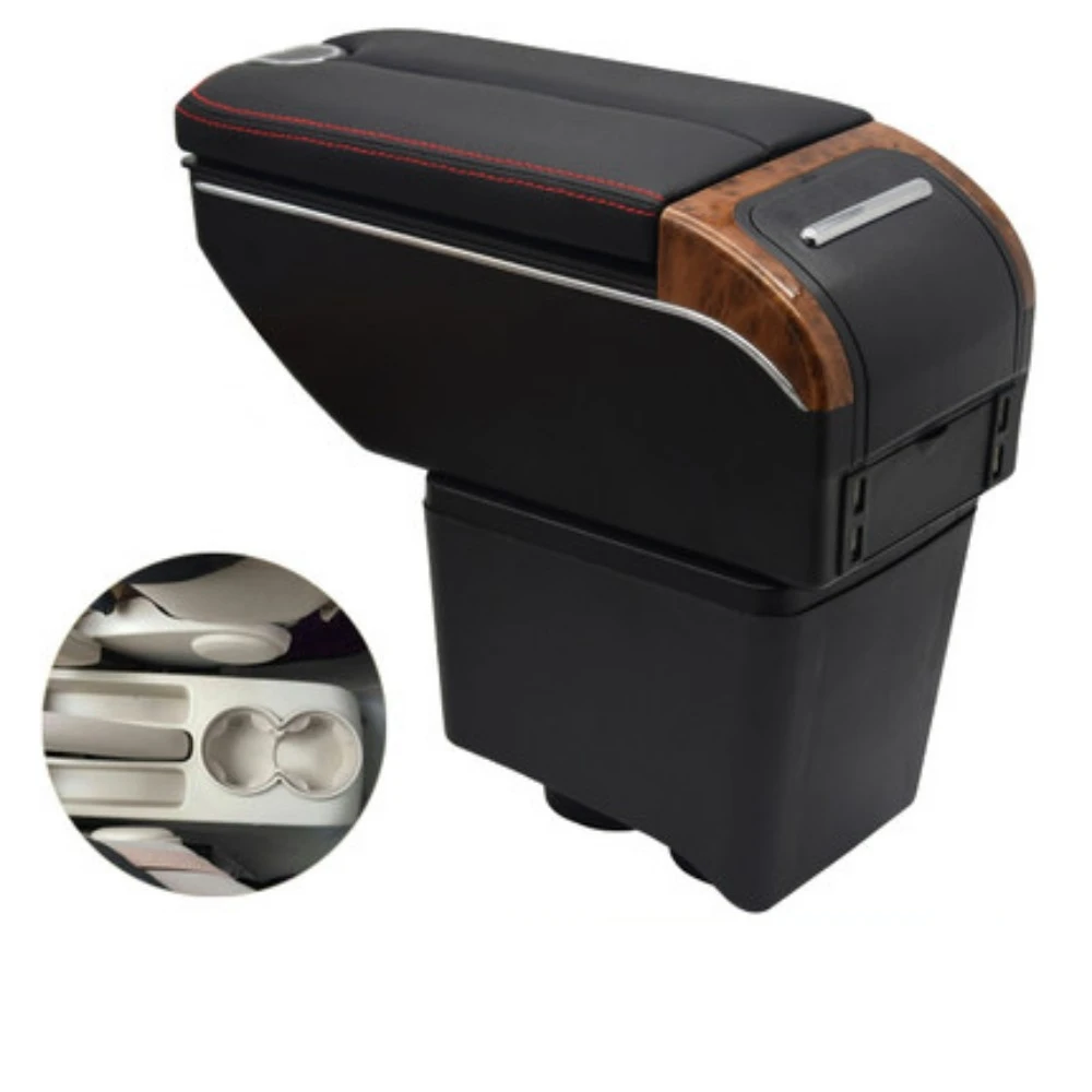 Подлокотник для 9N 2002 2009Polo двойная дверь открывающаяся консоль с 7usb портами