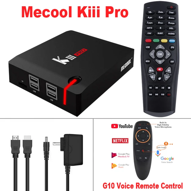 3G16G-G10 Remote Android 7,1 Smart tv Box MECOOL KIII PRO DVB-S2 T2 C Декодер 3 Гб 16 Гб K3 Pro Amlogic S912 Восьмиядерный 64 бит 4K комбо приставка - Цвет: 3G16G-G10 Remote
