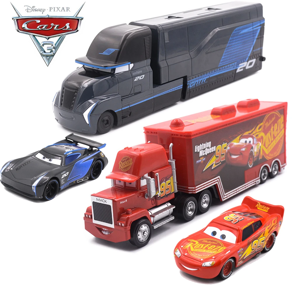 6 Piezas Disney Pixar Car Mcqueen Jackson Storm Mack Truck 