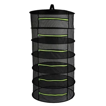 

6 Layers Herb Hanging Basket with Zipper Folding Dry Rack Herb Drying Net Dryer Bag Mesh for Herbs Flowers Buds Plants