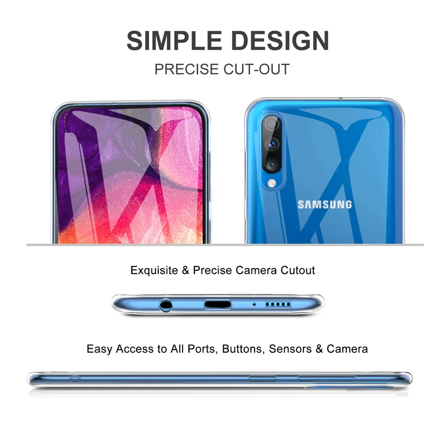 Силиконовый мягкий ТПУ чехол для samsung A10 A20 A30 A40 A50 A60 A70 A80 A90 A20e A50s A30s A20s M10 M20 M30 M30s Защитная крышка чехол