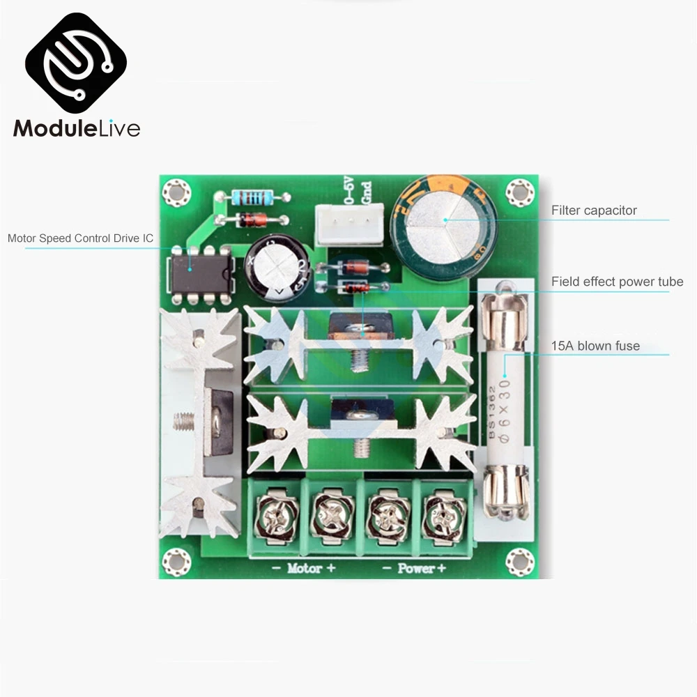 Motor DC Variável, 10000W, 6V-90V, PWM, 15A