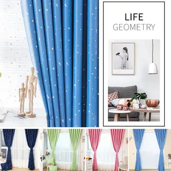 

Polyester Stars Window Screening Contemporary Window Curtain Hotel Beautiful Window Gauze Living Room Balcony Home Decor