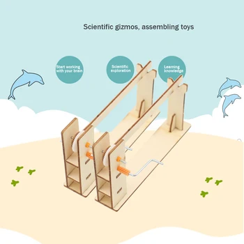 

DIY Wooden Barrier Gateway Door Model Early Education Intelligence Development Building Kits Experiment Toy for Children