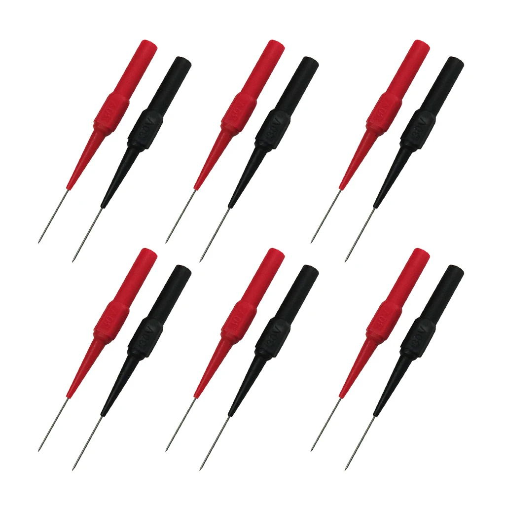 12 pcs Needle Piercing Tester Test Probes with 4mm Banana Socket for Multimeter for Auto Maintainance
