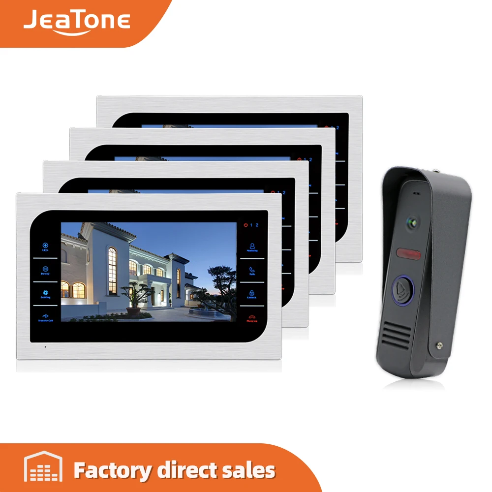 JeaTone Home Surveillance System 4pcs 10" LCD Monitor