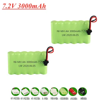 

7.2V 3000mAh 2800mAh Rechargeable NI-MH AA battery For Rc toy Car Boat Tank Train Robot Gun Ni-MH 700mah 7.2v Battery Pack 2pcs