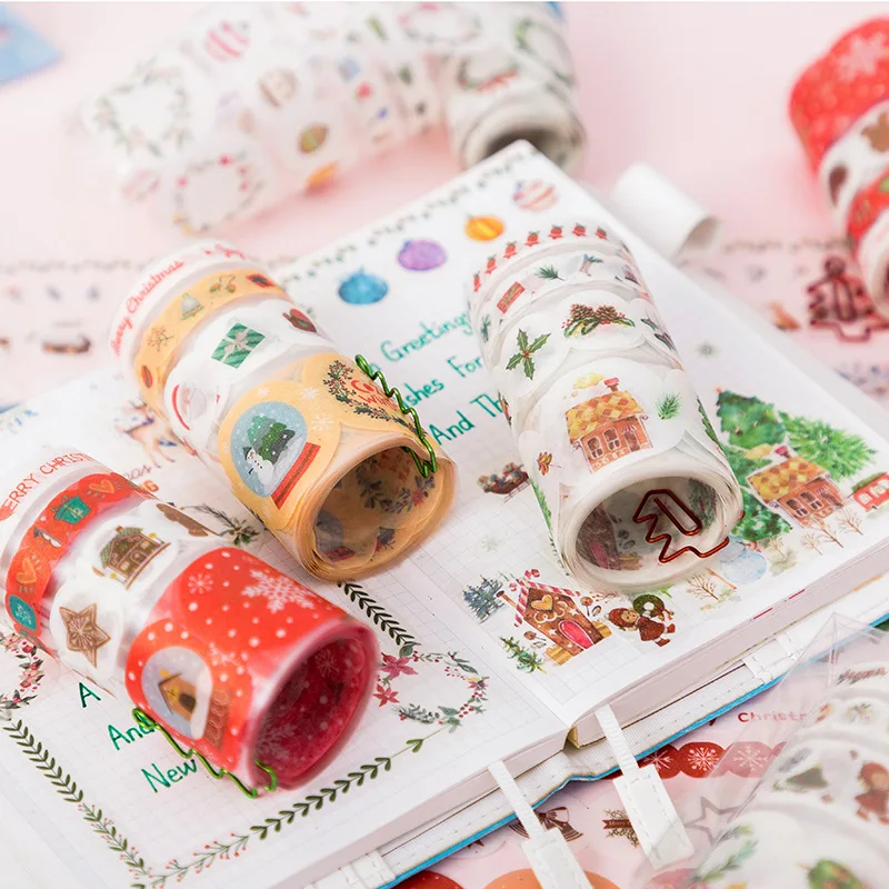 1set/1lot Washi Masking Tapes Pearlescent Christmas Paper Clip Decorative Adhesive Scrapbooking DIY Paper Japanese Stickers 2M