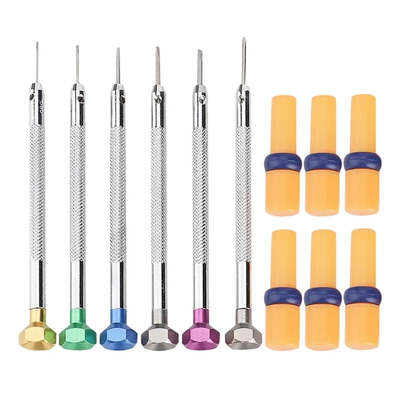 

Portable 6Pcs Watch Link Pins Remover Screw Driver Watch Band Adjuster Screwdriver Watch Band Part Repairing Tool for Watchmaker
