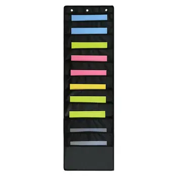 

Heavy Duty Storage Pocket Chart With Nametag With 10 Pockets 3 Over Door Hangers