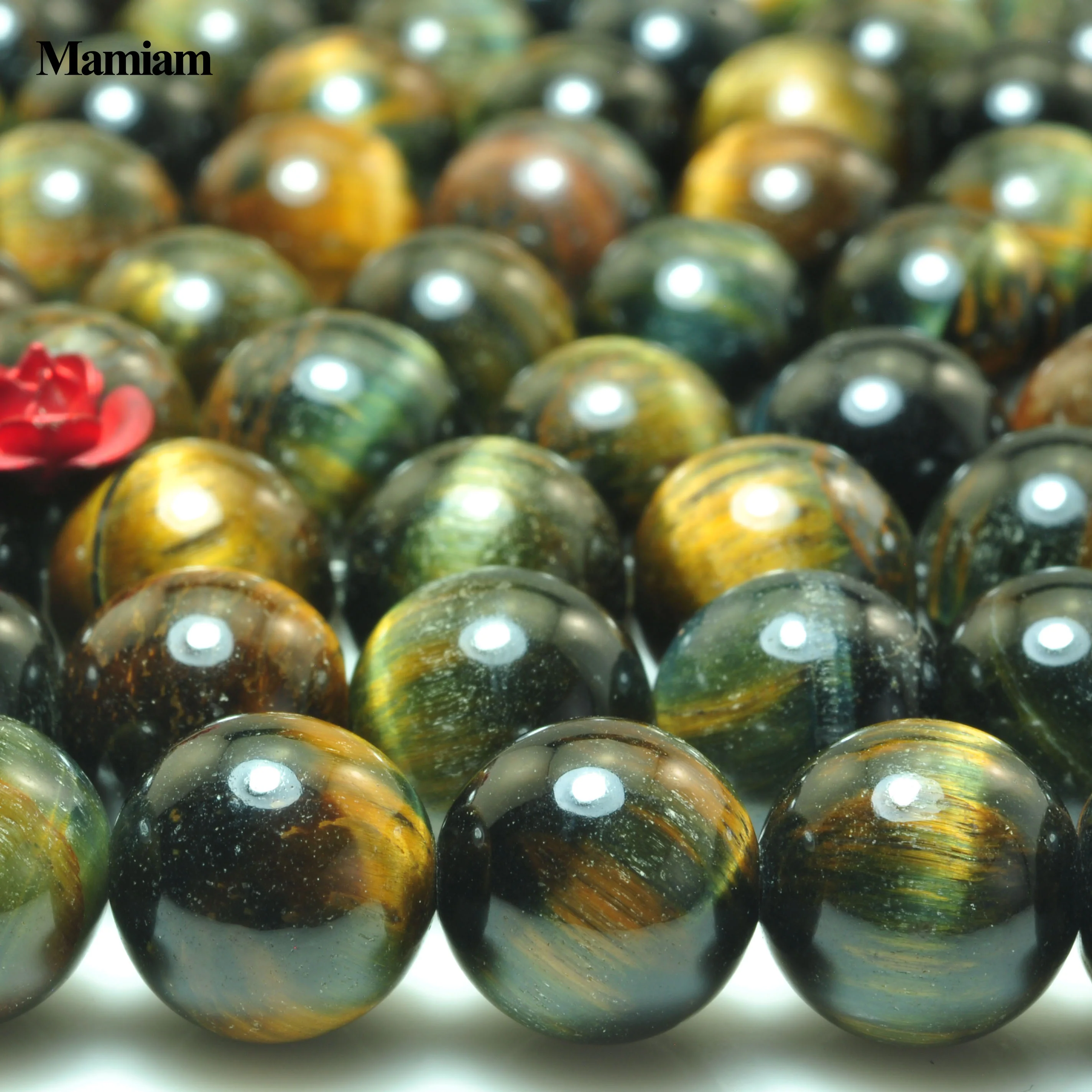 

Mamiam Natural Hawk-Tiger's Eye Beads 6mm 8mm 10mm Smooth Loose Round Stone Diy Bracelet Necklace Jewelry Making Gift Design