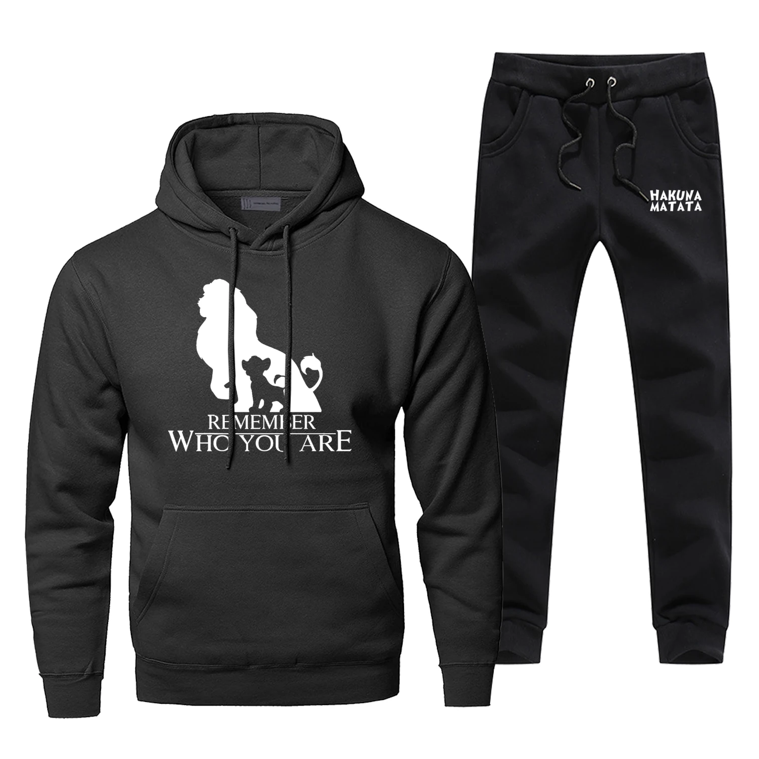 

Hakuna Natata Men Hoodie Male Pants Set The Lion King Sweatshirt Mens Hoodies Sweatshirts Sets Two Piece Pant Pullover 2Pcs Coat
