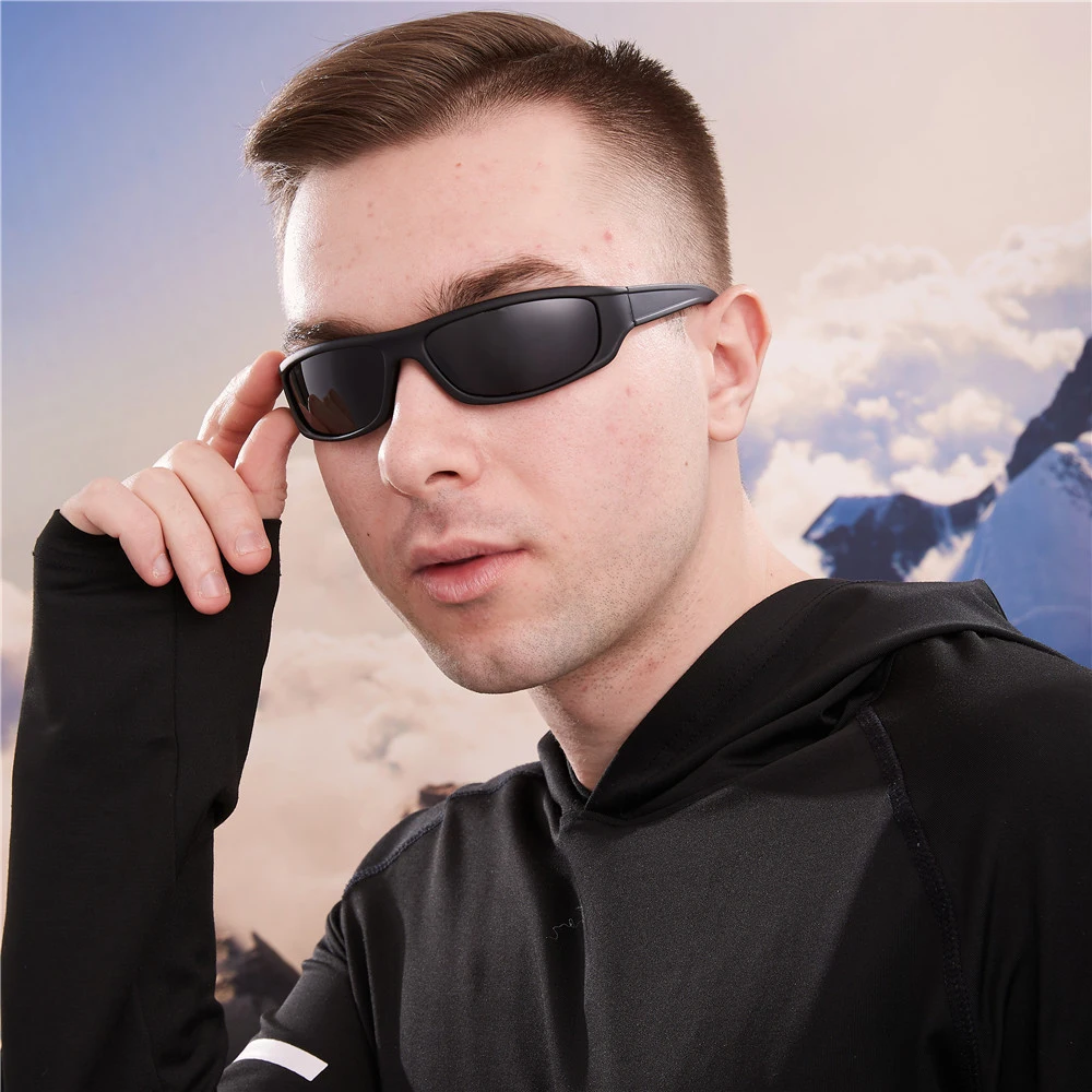 

Vazrobe Small Narrow Driving Goggles Men Polarized Sunglasses Male Unisex Night Drive Yellow Lens Matte Black