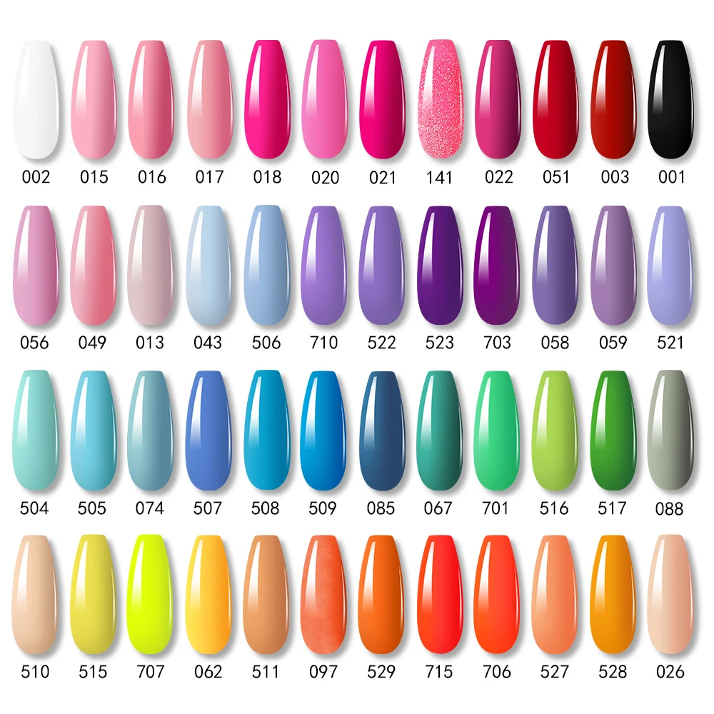 8ml Nail Polish 48pcs/set Pure Series Semi-permanent Varnish Soak Off UV Gel Nail Lacquer Base Top Coat Gel Nails Art Decoration
