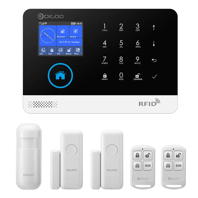 DIGOO DG-HOSA беспроводная домашняя охранная сигнализация s wifi GSM GPRS Сигнализация приложение дистанционное управление RFID детектор движения