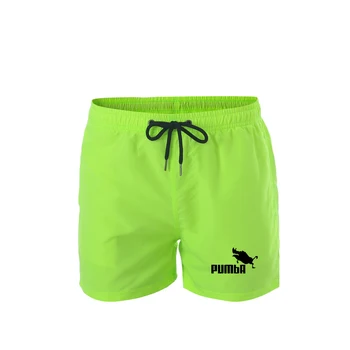 

New brand PUMBA leisure fluorescent compression shorts men's polyester high elastic waist sports shorts fitness men's boxing