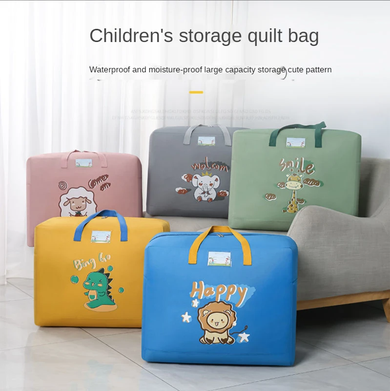 Children's Cartoon Quilt Storage Bag Large-Quilt Bag Portable Clothes Doggy Luggage Household Sorting Bags