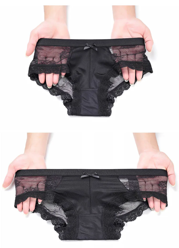 CINOON Sexy Lace Transparent Underwear Plus Size Panties  Tempting Pretty Briefs High Quality Low Waist Women's Underpants (13)