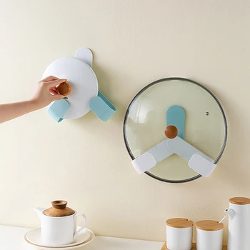 

Punch-free Rotation Adjustment Pot Cover Rack Wall-mounted Storage Shelf Rack For Cutting Boards Pot Lid Storage Kitchen Tool