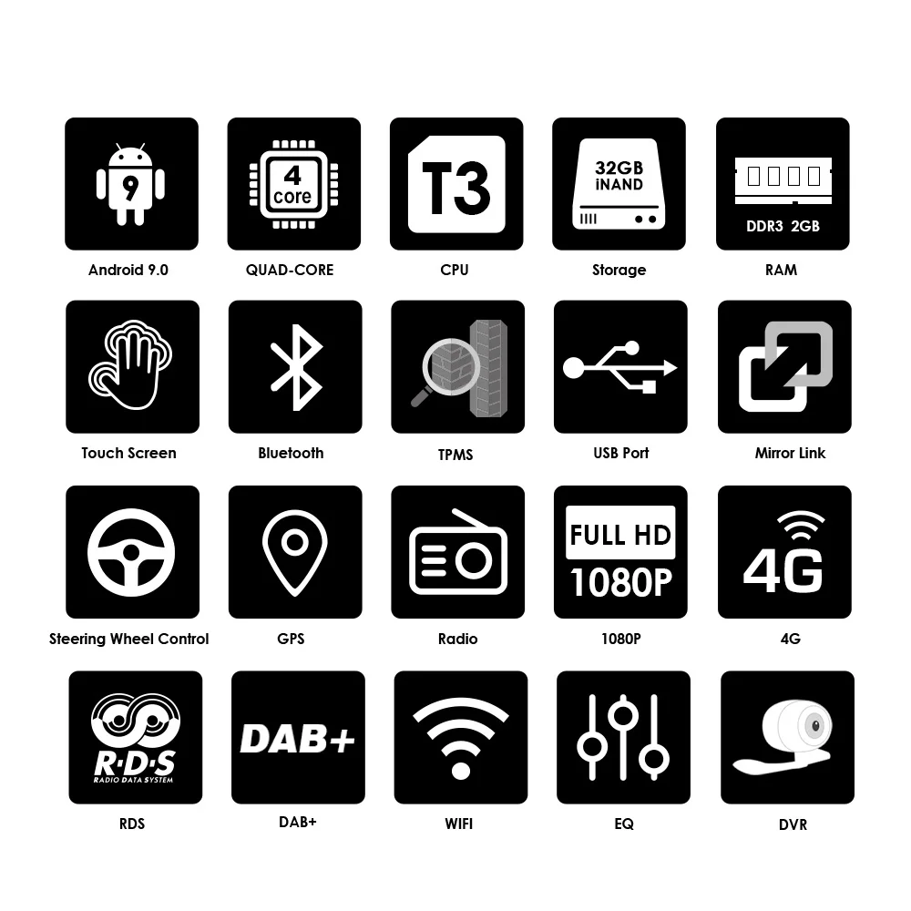 Flash Deal 7 inch 1 Din Android 9.0 2GB+16GB Universal 1080P Car DVD Player Digital touch screen Car Media Player DAB+ DVR OBD2 Free camera 2