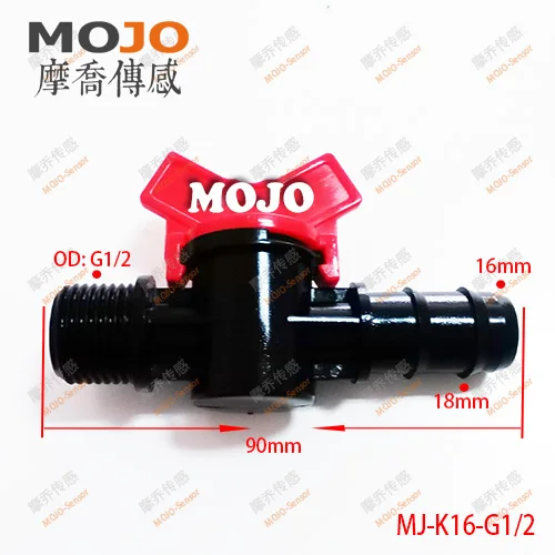 50 шт./лот) MJ-K16-G1/2 водяной клапан для Барб: 16 мм к мужской резьбе: G1/" диаметр садового орошения водопроводный кран
