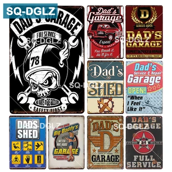 

[SQ-DGLZ] Garage Metal Sign Vintage Club Pub Decor Plaque Service For The Garage Tin Sign Crafts Home Decor Painting Art Poster