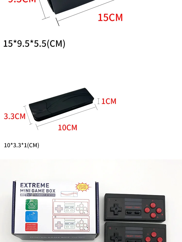 4K HD TV Game Console Built in 628 Classic Games Mini USB Vedio game Console Support Two Wireless Controller