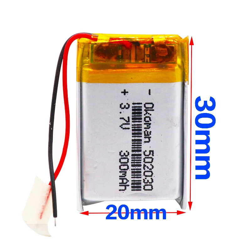 Аккумуляторная батарея 300mAh 502030 3 7 V высокой емкости Универсальный Аккумулятор