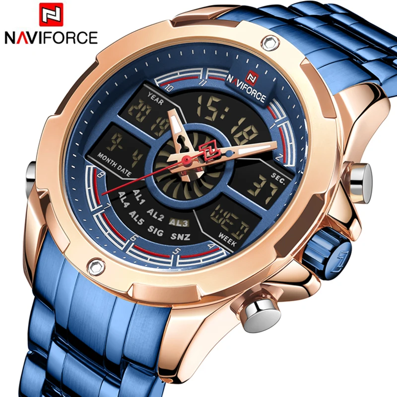 Новинка NAVIFORCE Топ бренд Мужские часы модные повседневные водонепроницаемые