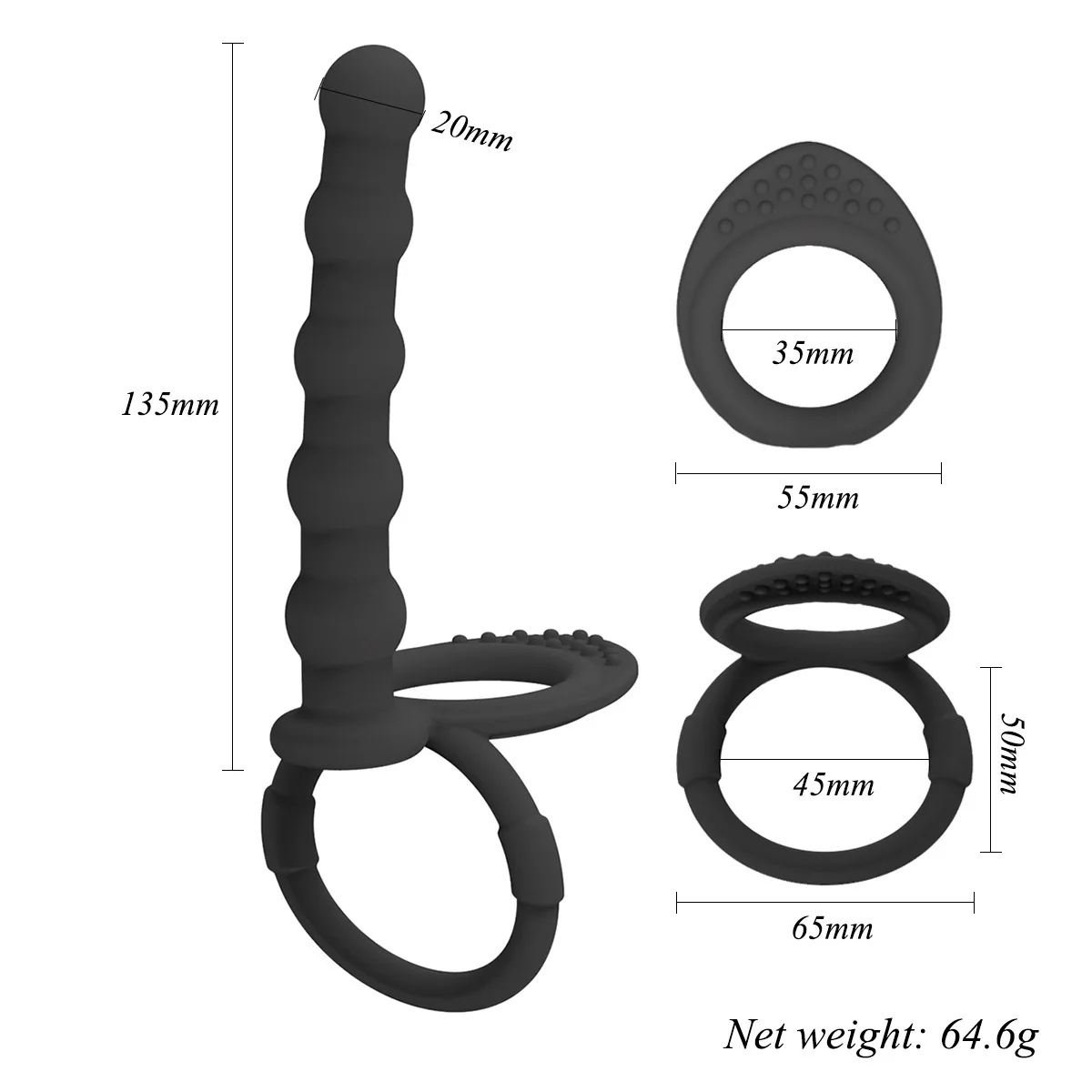 

Men and Women Share Pull Beads Lock Essence Ring Silicone Anal Plug Stimulation Double Bound Penis Ring Adult Sex Products