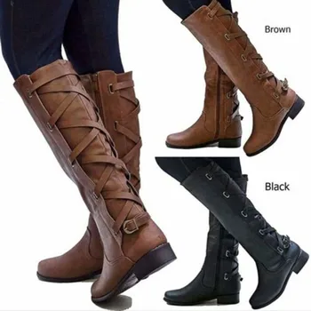 

2020 Fashion Women Boots shoes Autumn Winter woman Boots Ladies Thick Sole Platform boots Botas Mujer