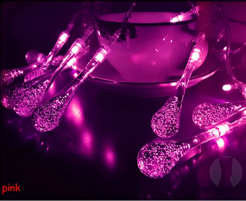 Капли воды Свет Строка 10 м/20 м Led110V/220 В Рождество Свадьба Сад Новый год вечерние украшения