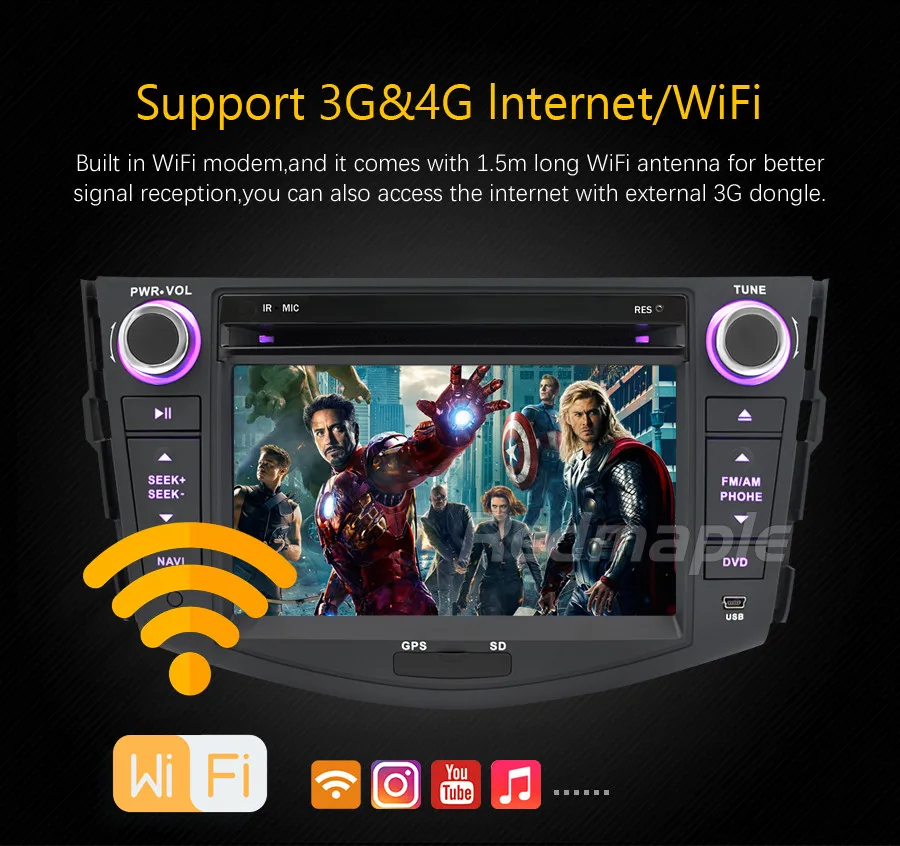 Flash Deal Android 9.0 Car Radio DVD Player Navigation For Toyota RAV4 RAV 4 2007-2011 Auto Audio WIFI GPS Bluetooth Multimedia Stereo 6