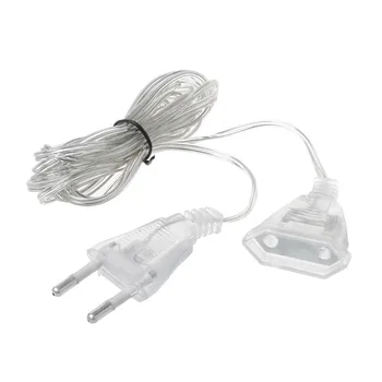 3M 5M EU US Power Extension Cable Transparent Standard Power Extension Cord Wire for LED String Light Christmas Holiday Lights 1