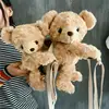 New Cute Bear Women Girls Cute Smile Bear Soft Plush Doll Cross-Body Mini Messenger Bag Children Adorable Mini Bear Bags Gifts ► Photo 3/6