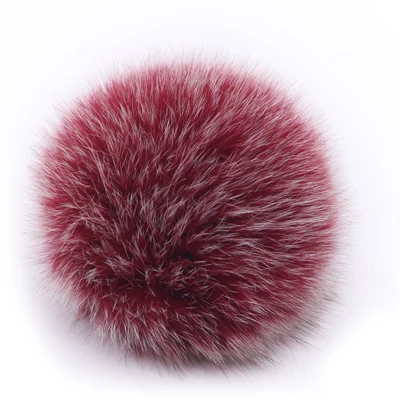 Red 1 - Fox Fur 15 см DIY настоящие помпоны из меха енота для вязаных шапок с черепами вязаные шапки шарфы и брелок натуральные помпоны из лисьего меха - Цвет: Red 1 - Fox Fur