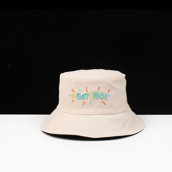 

Double-sided fisherman hat female Japanese wild fashion embroidery small fresh shade sunscreen face small hat