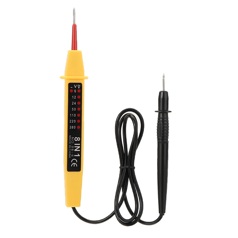 Teste de Voltagem Instrumentos de Medição 6-380v para Teste de Voltagem Caneta Automotiva para Elétrica Detector 8-em-1 ac dc 6-380v